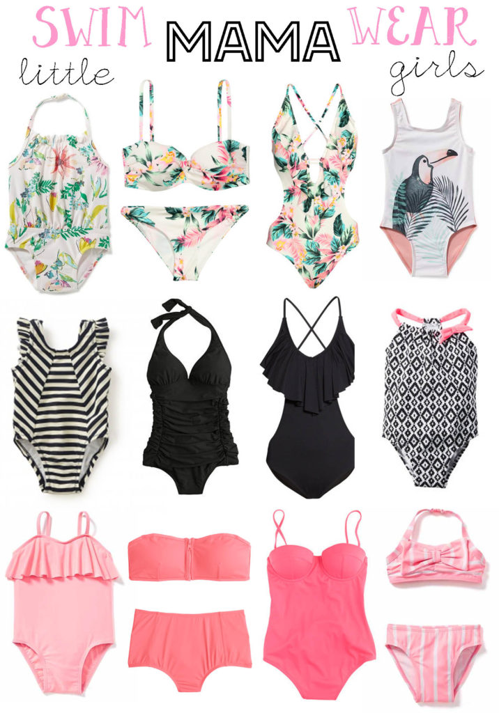 Swimwear for mama and her little girls